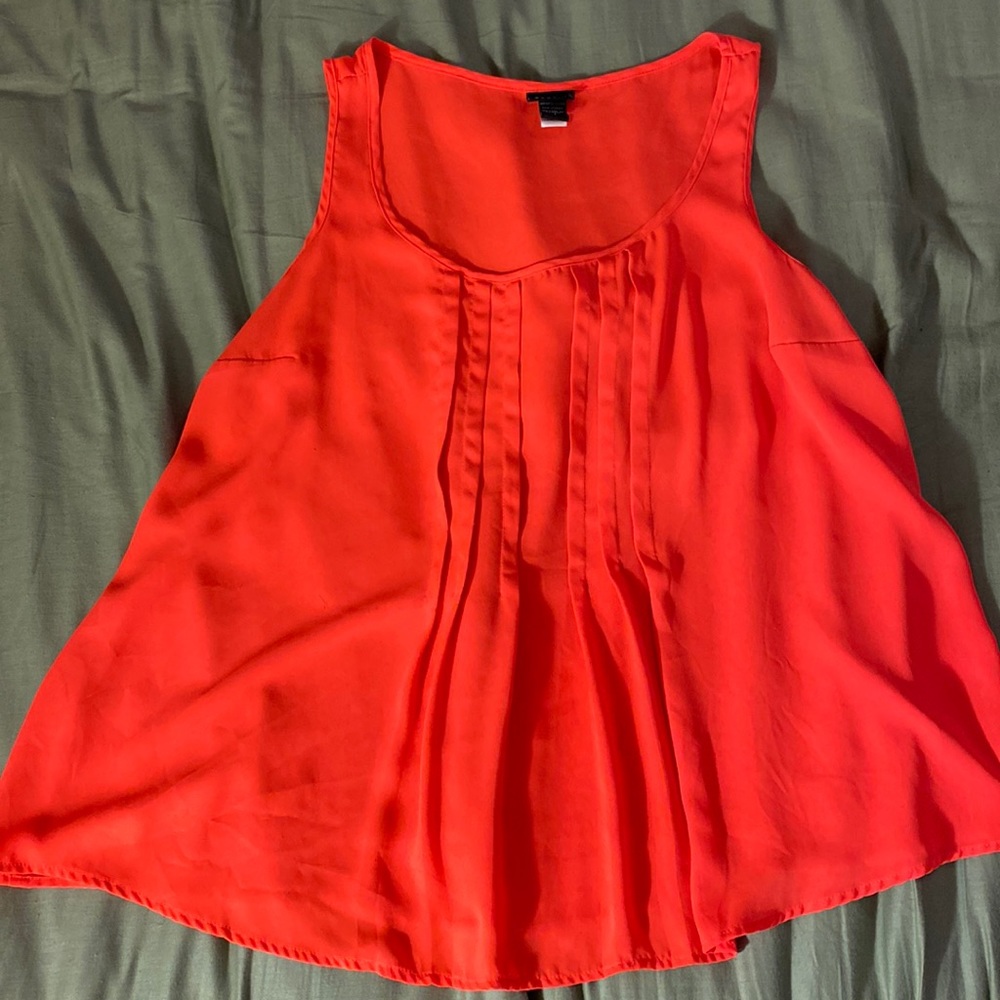 Torrid Sleeveless Pleated Blouse Vibrant Orange Size 1X